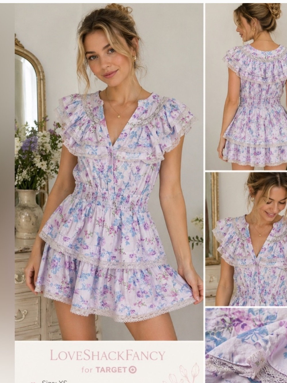 LoveShackFancy x Target Lou Double Ruffle Mini Dress - Picture 2 of 6